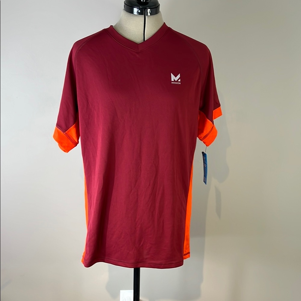Mission proton Red and Orange Short Sleeve Athletic Tee